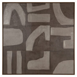 Wall art Zenith sand left handgemaakt canvas in sandstone met abstracte vormen