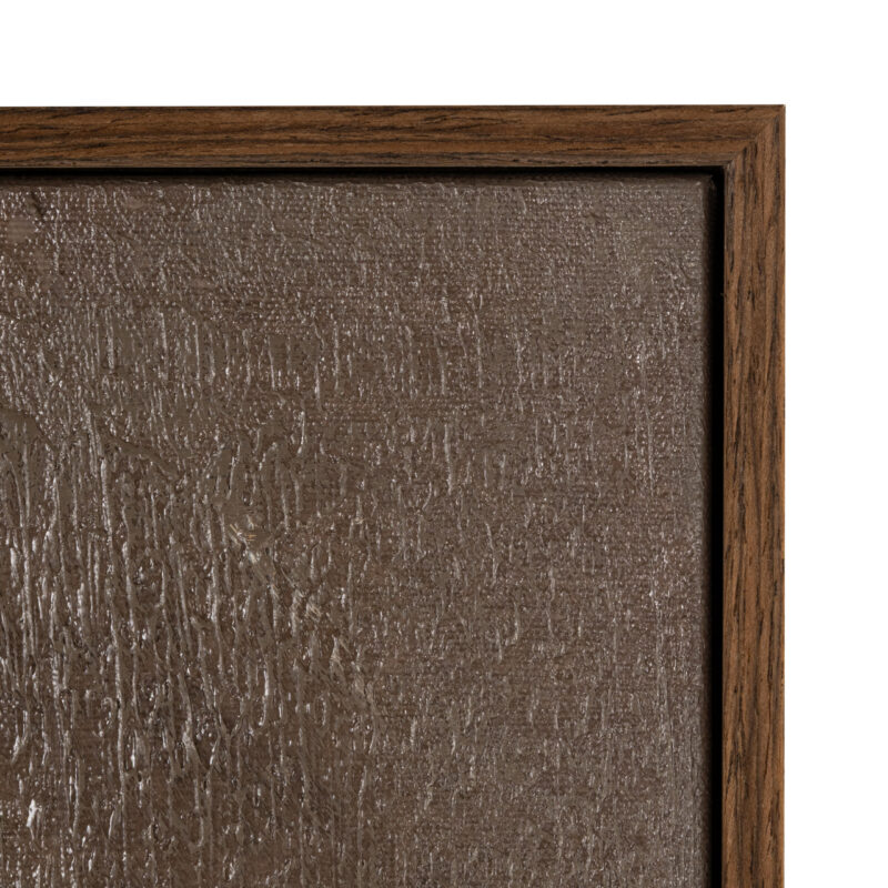 Zijaanzicht handgemaakt wall art Zenith sand left canvas met abstracte vormen