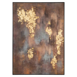 Wanddecoratie Golden Gleam, mixed media, goud, bruin, handgemaakt