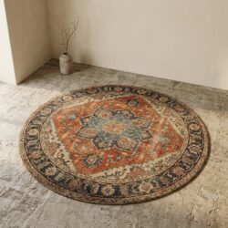 Vloerkleed Karpet Acampo 2626 240rond, wabi-sabi sfeer