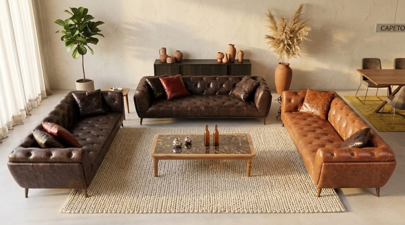 Bank Chesterfield Capetown Africa Leder, van Zitform, hoofdfoto