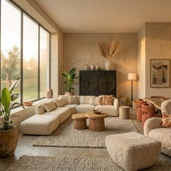 Bank Lund cream fusion 3-seater + ottoman left, hoofdfoto