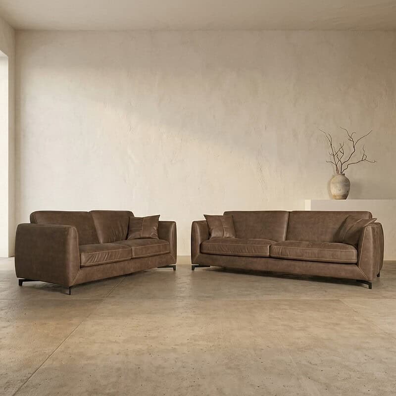Banken set, moderne woonkamer, houten meubels, minimalistisch interieur, comfortabele banken, woondecoratie, stijlvolle zitmeubels, Mokana Meubelen.