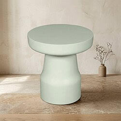 Moderne mintgroene ronde bijzettafel met een minimalistisch ontwerp, perfect voor woonkamer of slaapkamer. Gemaakt van duurzaam materiaal, ideaal voor decoratie en functioneel gebruik.