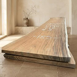 Natuurlijke houten salontafel met uniek, rustiek ontwerp en afwerking, perfect voor moderne en landelijke interieurs.