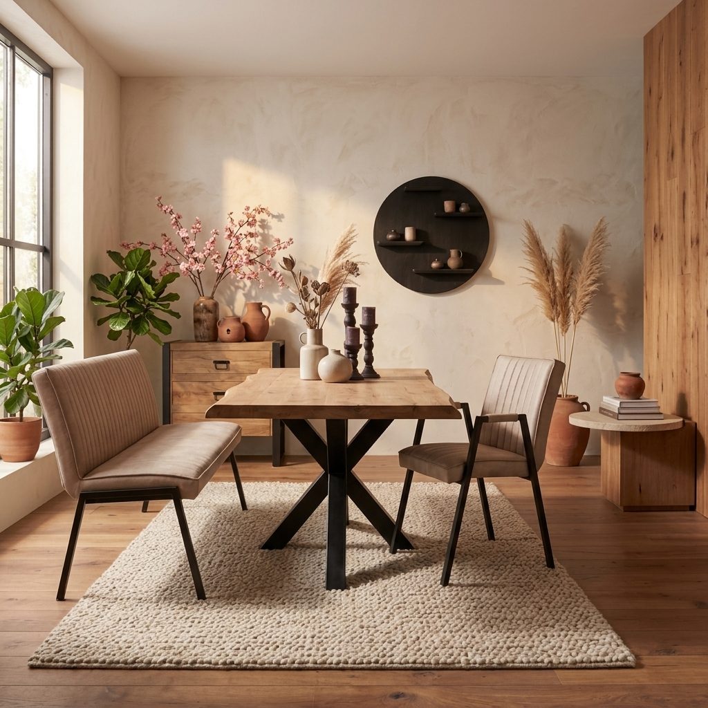 Boomstamtafel Dakota Naturel Mangohout 240 cm, sfeerimpressie