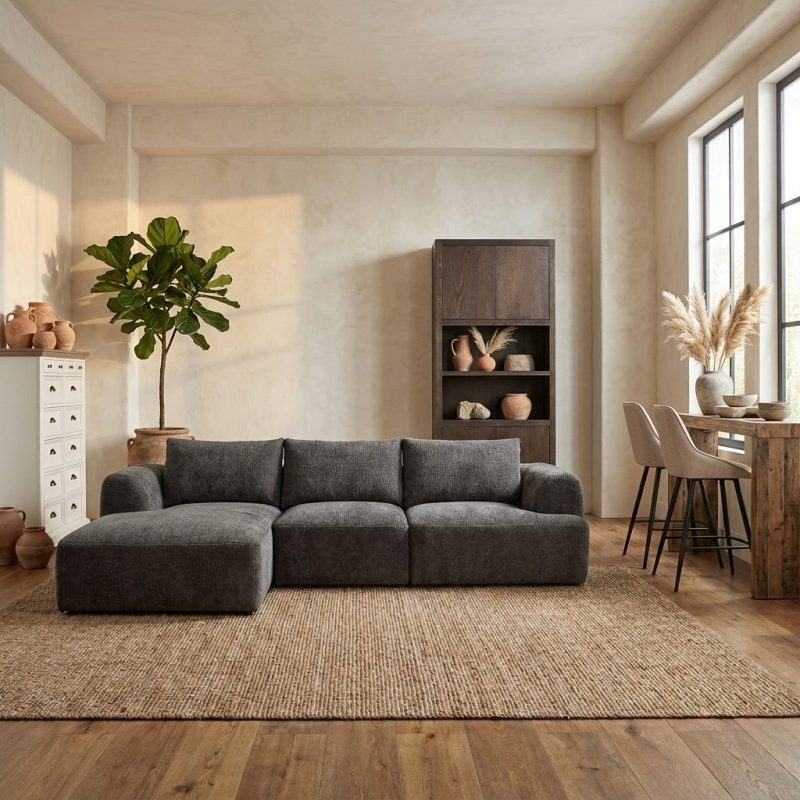 Canterbury 2 5-AR + Chaise L - Mona 464 Cement Grey, hoofdfoto