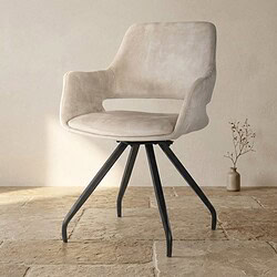 Luxuriöser beiger Samtsessel mit schwarzen Holzbeinen, perfekt für moderne Einrichtungen und ein bequemes Sitzerlebnis. Ideal für das Wohnzimmer oder das Büro.