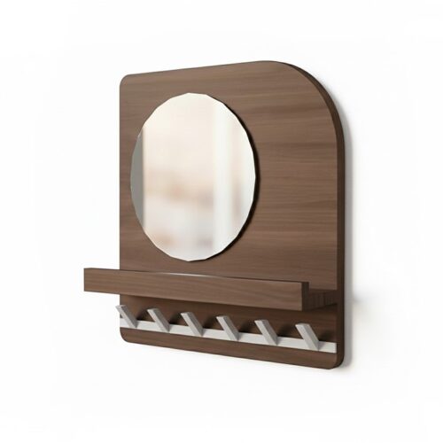 curacao coat rack 45 with mirror and 6 hooks welcome home collection | Heb je wel eens door de ramen naar prachtig ingerichte woonkamers in Nederland gekeken? Een salontafel versierd met bloemen staat voor een gezellige en aantrekkelijke bank, daarachter zie je een eettafel voor gezellige bijeenkomsten en in de vensterbank staan smaakvolle vazen. Curaçao Garderobe 45 mit Spiegel und 6 Haken