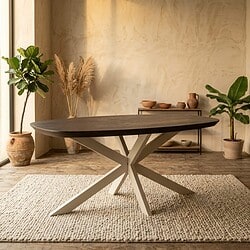 Deens ovale eettafel Madison Bruin Poot Zand Mangohout 160 cm, hoofdfoto