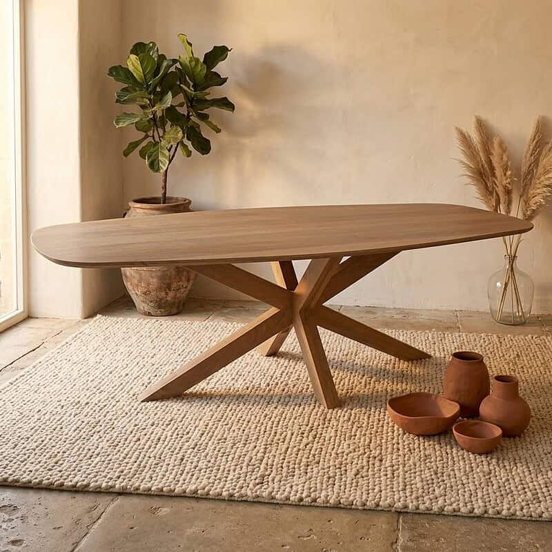 Deens ovale eettafel Nina Naturel Mangohout 210 cm, hoofdfoto