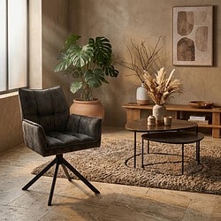 Ontdek de stijlvolle Dani Velvet eetkamerstoel in groen met comfortabele armleuningen, perfect voor een moderne eetkamer. Gemaakt van luxe velvet voor een elegante uitstraling en optimaal zitcomfort.