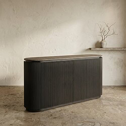 Moderne Mokana meubel met geribbelde afwerking in een minimalistische interieurstijl, perfect voor stijlvolle woonruimtes.
