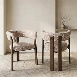 Houten eetkamerstoelen met stoffen bekleding