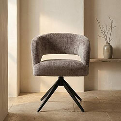 Moderne draaistoel met houten poten en zachte stoffen bekleding, perfect voor een stijlvolle woonkamer of kantoorruimte.