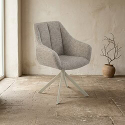 Moderne grijze fauteuil met comfortabele bekleding en houten pootjes, ideaal voor een stijlvolle woonkamer of kantoorruimte.