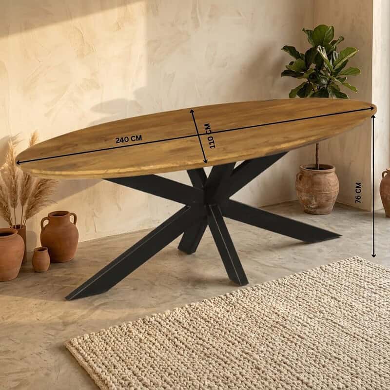 Eettafel Brandy | 240 cm | Ovaal, hoofdfoto