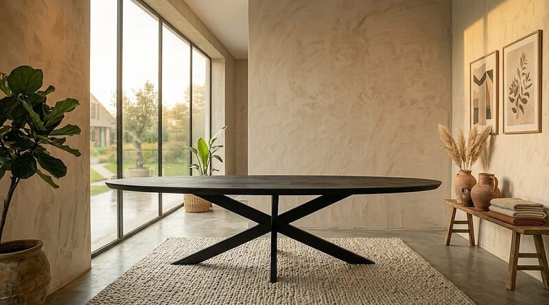 Eettafel Brandy Black | 160 cm | Ovaal, hoofdfoto