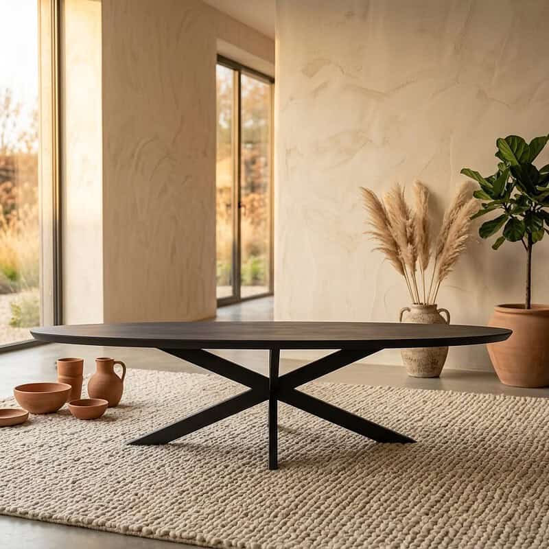 Eettafel Brandy Black | 300 cm | Ovaal, hoofdfoto