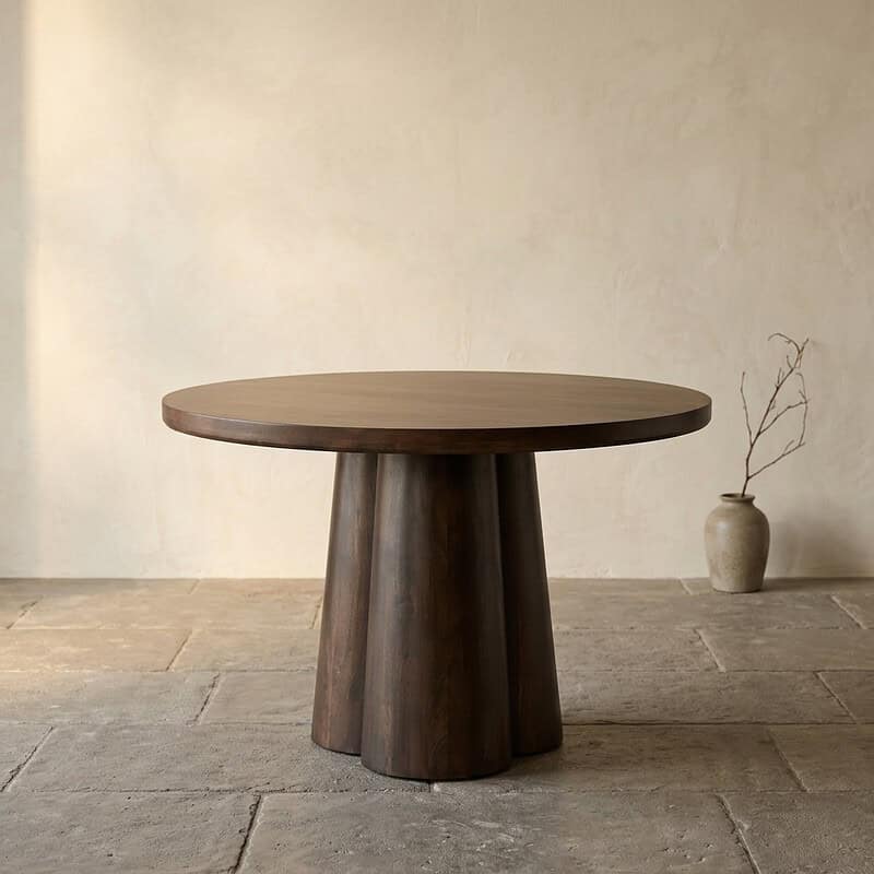 Massief houten eettafel met uniek, modern design, perfect voor een stijlvolle eetkamer. Gemaakt van hoogwaardige materialen, biedt duurzaamheid en elegantie voor elke woning.