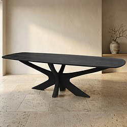 Moderne houten eettafel met unieke sculpturale basis, perfect voor een eigentijdse eetkamer. Gemaakt van hoogwaardig hout, combineert stijl en functionaliteit.