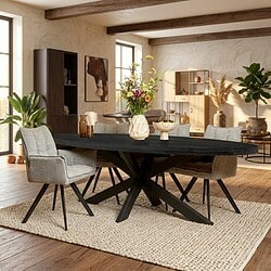 Eettafel Denver Black | 240 cm | Ovaal, hoofdfoto