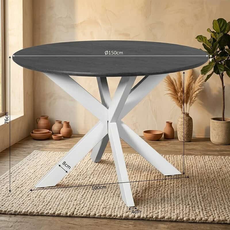 Eettafel Madison Brown | 150 cm | Poot Black, hoofdfoto