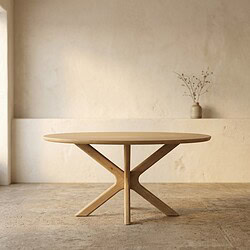 Moderner Esstisch aus Massivholz mit einzigartigem Design, perfekt für ein stilvolles Esszimmer. Hergestellt aus hochwertigem Holz, bietet er Langlebigkeit und Eleganz für jedes Zuhause.