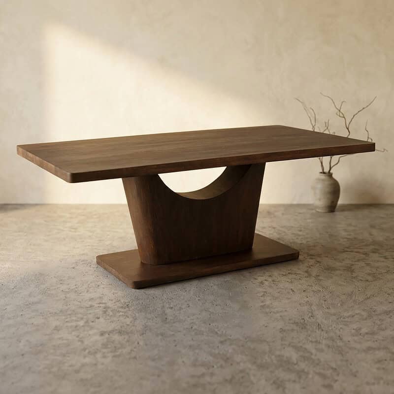 Elegante houten salontafel van Mokana Meubelen met modern design en natuurlijke afwerking, perfect voor een stijlvolle woonkamer.