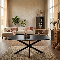 Eiken eettafel Ferris | Deens Ovaal 180 cm | Zwart, hoofdfoto