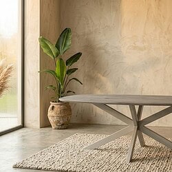 Eiken eettafel Ferris | Deens Ovaal 200 cm | Naturel | Poot Sand, hoofdfoto