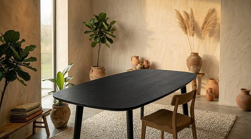 Eiken eettafel Ferris | Deens Ovaal 240 cm | Zwart, hoofdfoto