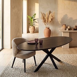 Eiken eettafel Ferris | Ovaal 180 cm | Zwart, hoofdfoto
