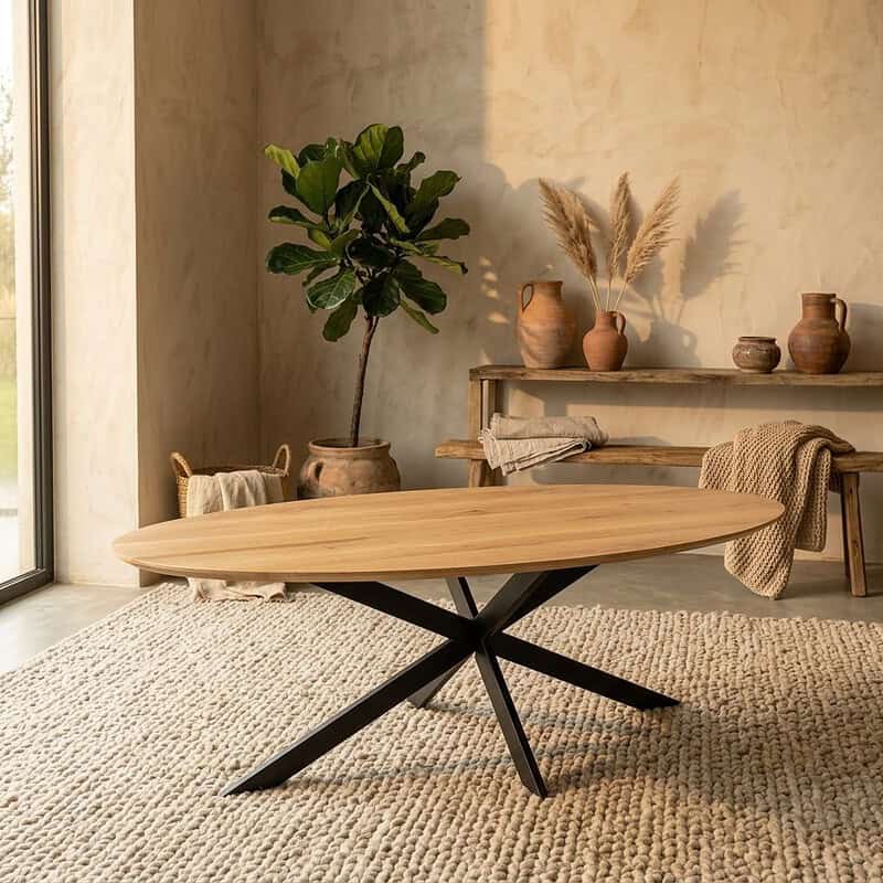 Eiken eettafel Ferris | Ovaal 210 cm | Naturel, hoofdfoto