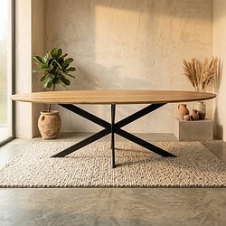 Eiken eettafel Ferris | Ovaal 240 cm | Naturel, hoofdfoto