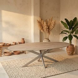 Eiken eettafel Ferris | Ovaal 280 cm | Naturel | Poot Sand, hoofdfoto