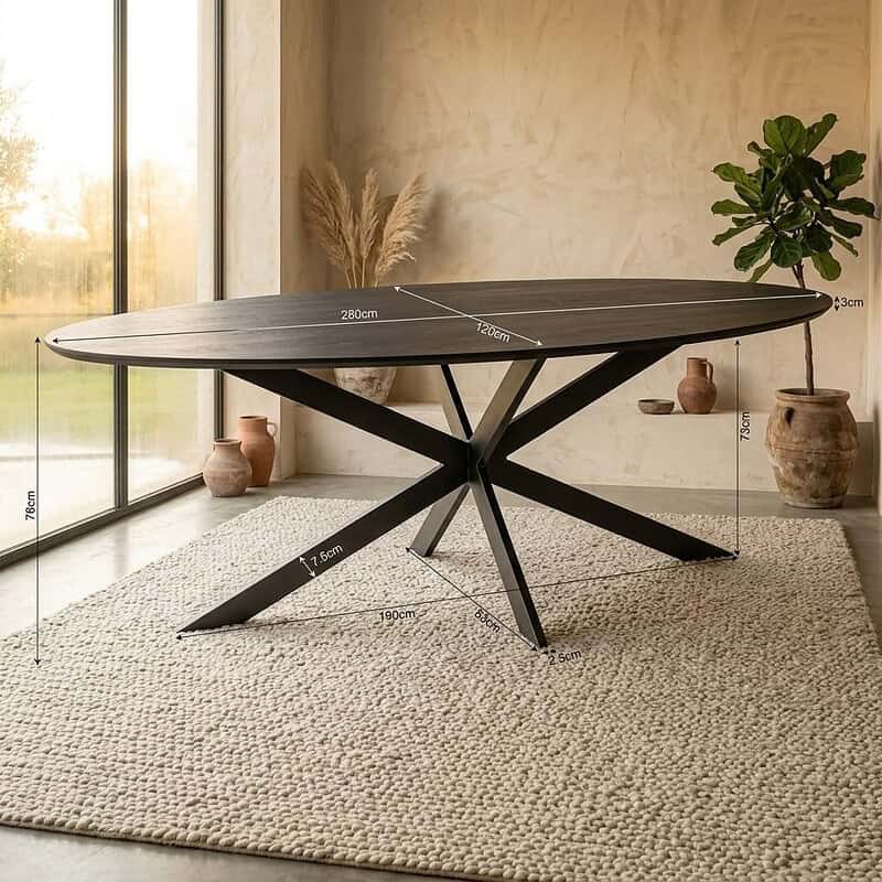 Eiken eettafel Ferris | Ovaal 280 cm | Naturel, hoofdfoto