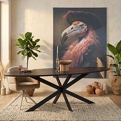 Eiken eettafel Ferris | Ovaal 280 cm | Zwart, hoofdfoto