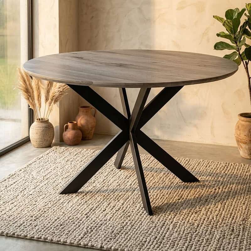 Eiken eettafel Ferris | Rond 130 cm | Naturel, hoofdfoto