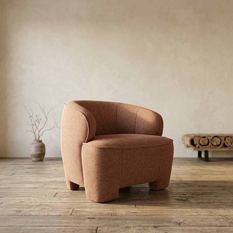 Bequemer Holzsessel von Mokana Meubelen, perfekt für eine stilvolle und gemütliche Sitzecke in deinem Zuhause. Hergestellt aus hochwertigem Holz und auf optimalen Komfort ausgelegt.