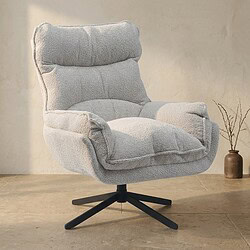 Hoge Rugleuning Relaxfauteuil Comfortabele lichtgrijze relaxfauteuil met hoge rugleuning en draaibare onderstel, perfect voor een moderne woonkamer of kantoorruimte.