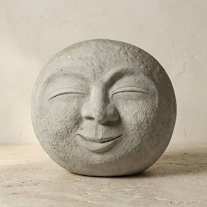 Mokana Boeddha beeld van steen Handgemaakt stenen Boeddha beeld met serene glimlach, perfect voor rustgevende interieurdecoratie en meditatieplekken.