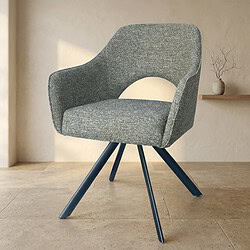 Moderner grauer Loungesessel mit bequemer Polsterung und schwarzen Holzbeinen, perfekt für ein stilvolles Wohnzimmer oder einen Büroraum.