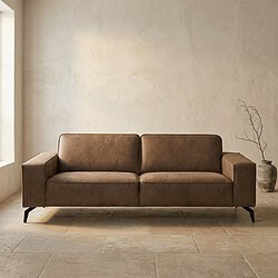 Modernes Ledersofa in einer neutralen Farbe, perfekt für ein zeitgemäßes Wohnzimmer. Aus hochwertigem Leder gefertigt, bietet es Komfort und Stil für jeden Einrichtungsstil.