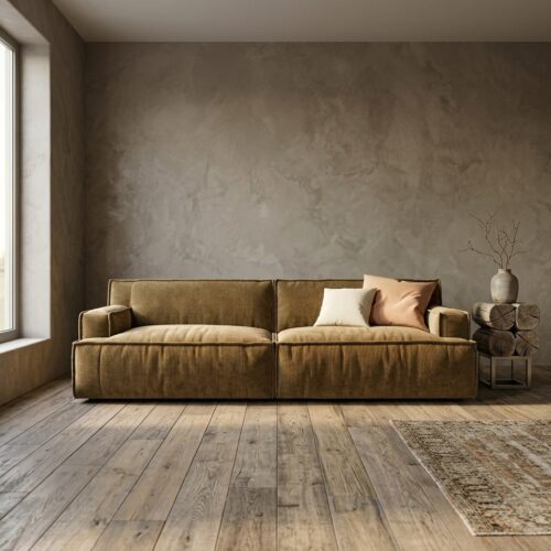 Bank met vintage uitstraling en comfortabele bekleding, perfect voor een modern interieur.