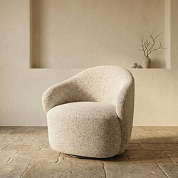 Jimi draaifauteuil 360 - Puente - Ecru 06 boucle in cream organic_modern sfeer Mokana