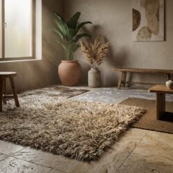 Love Shaggy beige hoogpolig karpet 160x230 cm van zacht polyester
