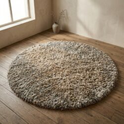 Love Shaggy Beige Rond, oude wabi-sabi (vorige Gemini)