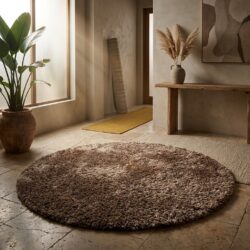Love Shaggy Licht Bruin Rond, interieur sfeer
