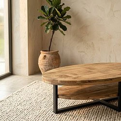 Mango Ovaal Naturel | 260 x 120cm, van Mokana Furniture, hoofdfoto